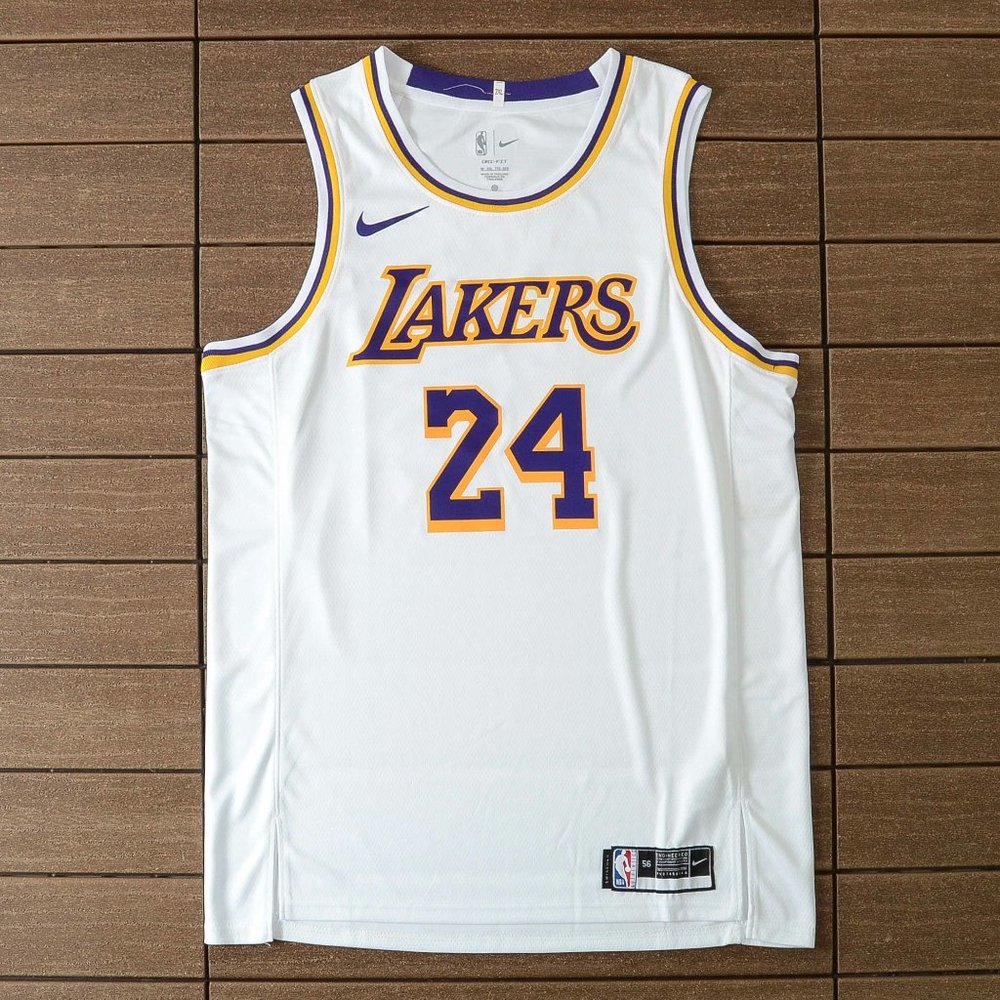 NBA Los Angeles Lakers #24 White Jersey - Kobe Bryant